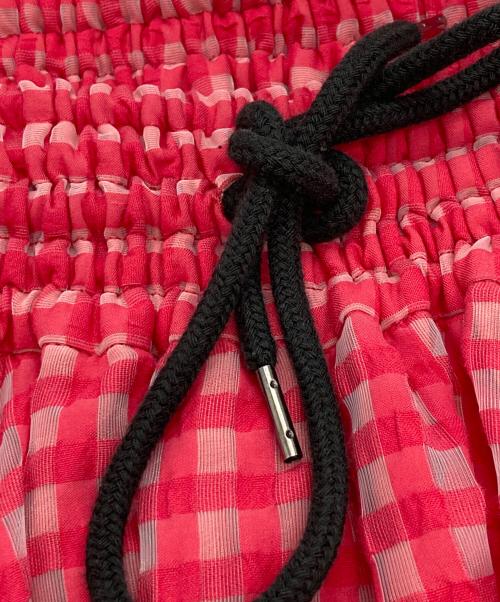 OBLI（オブリ）OBLI (オブリ) オーガンジーチェックスカート/オブリ レッド サイズ:Sの古着・服飾アイテム