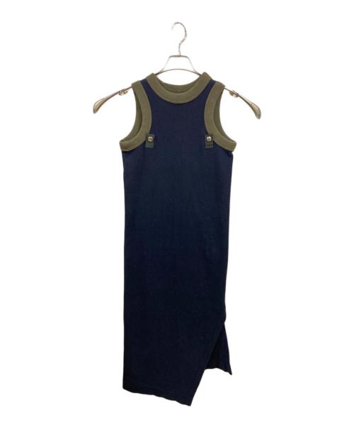 sacai（サカイ）sacai (サカイ) ニットワンピース/サカイ/22-06083 ネイビー×カーキ サイズ:1の古着・服飾アイテム