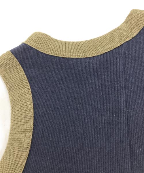 sacai（サカイ）sacai (サカイ) ニットワンピース/サカイ/22-06083 ネイビー×カーキ サイズ:1の古着・服飾アイテム