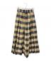 BLAMINK（ブラミンク）の古着「シルク混リネンチェックスカート/ブラミンク/7924-299-0350」｜ベージュ×ブラック
