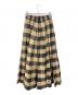 BLAMINK (ブラミンク) シルク混リネンチェックスカート/ブラミンク/7924-299-0350 ベージュ×ブラック サイズ:36：20000円