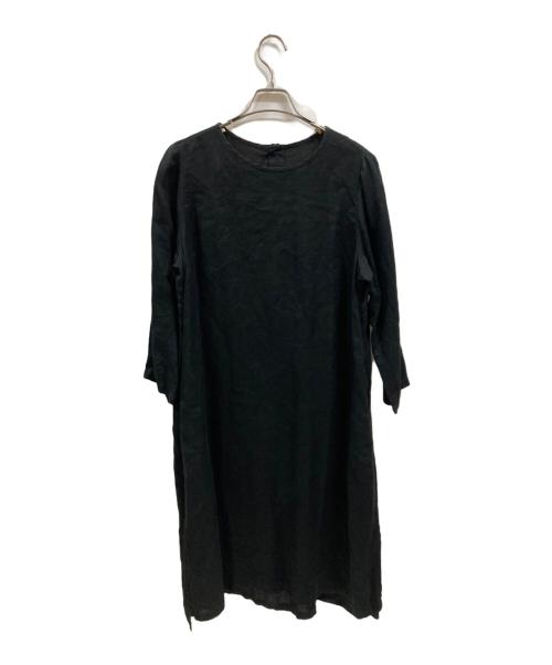 根々（ネネ）根々 (ネネ) リネンブラウスワンピース/ネネ/20132001 ブラック サイズ:Freeの古着・服飾アイテム