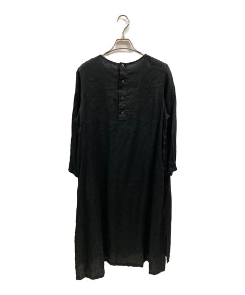 根々（ネネ）根々 (ネネ) リネンブラウスワンピース/ネネ/20132001 ブラック サイズ:Freeの古着・服飾アイテム