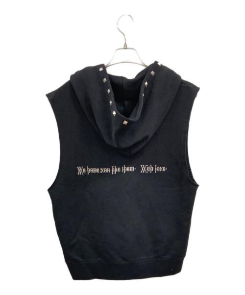 jent louis（ジェントルイス）jent louis (ジェントルイス) スタッズスリーブレスフーディ/ジップパーカー/2504-JLS-CMD0017 ブラック サイズ:Lの古着・服飾アイテム