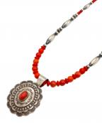 andy cadmanアンディキャドマン）の古着「ペンダントトップ/ネックレスセット/アンディキャドマン/レッド×シルバー/アメカジ」