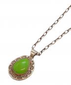 NO BRANDノーブランド）の古着「ストーンペンダントトップ/ネックレスセット」｜シルバー×グリーン