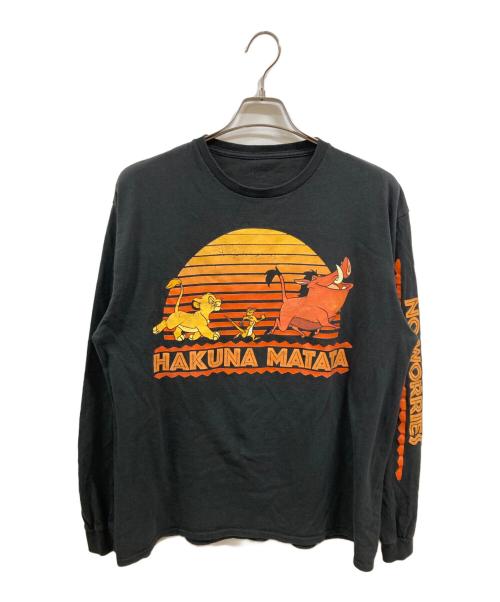 DISNEY（ディズニー）DISNEY (ディズニー) ヴィンテージプリントカットソー/ディズニー/ライオンキング ブラック サイズ:Lの古着・服飾アイテム