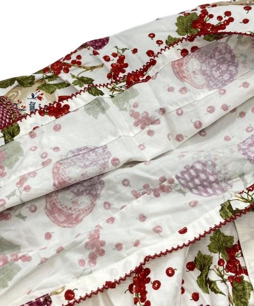 PINK HOUSE（ピンクハウス）PINK HOUSE (ピンクハウス) チェリー総柄ロングスカート/ピンクハウス/P014VFS09 B ホワイト×レッド サイズ:Freeの古着・服飾アイテム