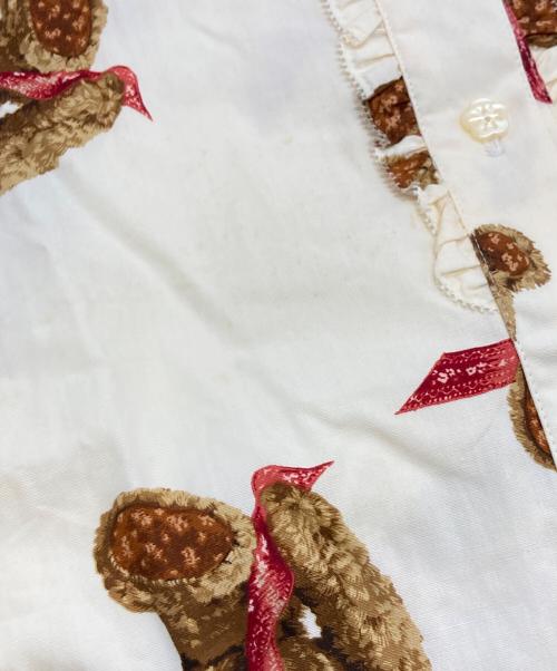 PINK HOUSE（ピンクハウス）PINK HOUSE (ピンクハウス) テディベア総柄シャツ/ピンクハウス/P0113FB61 B ブラウン×ホワイト サイズ:Ｍの古着・服飾アイテム