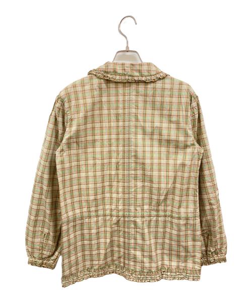 PINK HOUSE（ピンクハウス）PINK HOUSE (ピンクハウス) フリルチェックシャツ/ピンクハウス/P011YFB33 B グリーン×レッド サイズ:Freeの古着・服飾アイテム
