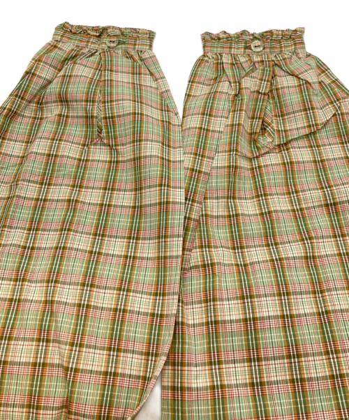 PINK HOUSE（ピンクハウス）PINK HOUSE (ピンクハウス) フリルチェックシャツ/ピンクハウス/P011YFB33 B グリーン×レッド サイズ:Freeの古着・服飾アイテム