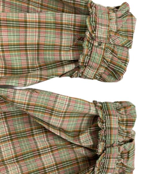 PINK HOUSE（ピンクハウス）PINK HOUSE (ピンクハウス) フリルチェックシャツ/ピンクハウス/P011YFB33 B グリーン×レッド サイズ:Freeの古着・服飾アイテム