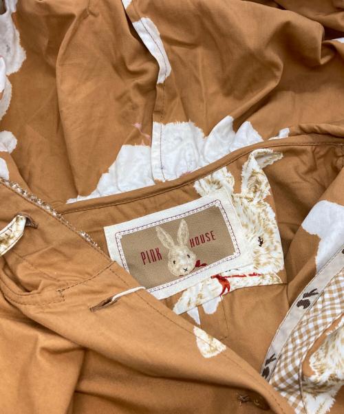 PINK HOUSE（ピンクハウス）PINK HOUSE (ピンクハウス) ウサギ総柄フード付きシャツ/ピンクハウス/P013BFB02 B ブラウン サイズ:Ｍの古着・服飾アイテム