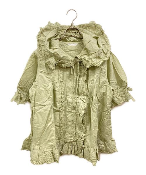 PINK HOUSE（ピンクハウス）PINK HOUSE (ピンクハウス) フリルブラウス/ピンクハウス/P019KFB10 B グリーン サイズ:Freeの古着・服飾アイテム