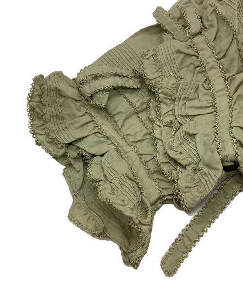 PINK HOUSE（ピンクハウス）PINK HOUSE (ピンクハウス) フリルブラウス/ピンクハウス/P019KFB10 B グリーン サイズ:Freeの古着・服飾アイテム