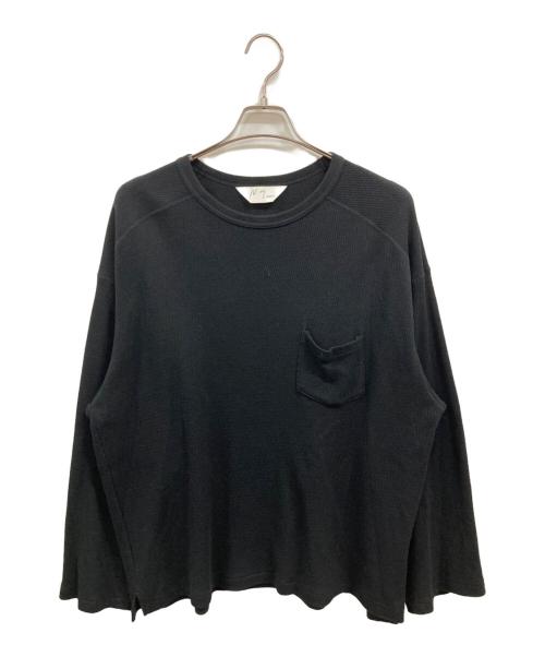 ANCELLM（アンセルム）ANCELLM (アンセルム) WAFFLE CREW NECK LS T-SHIRT/アンセルム/ANC-CT99 ブラック サイズ:2の古着・服飾アイテム