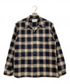 SUGARHILLシュガーヒル）の古着「Ombre Open-Collar Shirt/22AWSH01」｜ベージュ×ネイビー