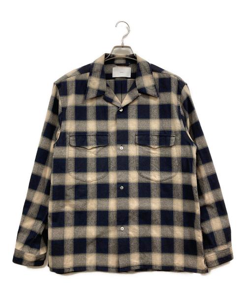 SUGARHILL（シュガーヒル）SUGARHILL (シュガーヒル) Ombre Open-Collar Shirt/22AWSH01 ベージュ×ネイビー サイズ:Lの古着・服飾アイテム