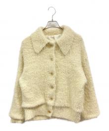 BEAUTY&YOUTH（ビューティーアンドユース）の古着「フェザーニット ライナーカーディガン/ビューティーアンドユース/1628-105-1045」｜アイボリー