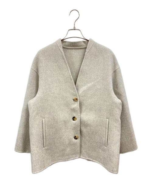 YONFA（ヨンファ）YONFA (ヨンファ) ウールカシミヤ Vネックリバーコート/ヨンファ グレー サイズ:FREEの古着・服飾アイテム