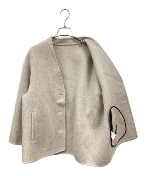 YONFA（ヨンファ）YONFA (ヨンファ) ウールカシミヤ Vネックリバーコート/ヨンファ グレー サイズ:FREEの古着・服飾アイテム