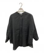 YONFAヨンファ）の古着「シアーバンドカラーシャツ/ヨンファ/01-22-00」｜ブラック