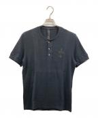 CHROME HEARTSクロムハーツ）の古着「BSフレアボタン クロスパッチ ヘンリーネックＴシャツ」｜ブラック