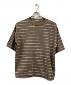 RYE TENDERライテンダー）の古着「ボーダー半袖ニット」｜ブラウン