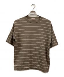 RYE TENDER（ライテンダー）の古着「ボーダー半袖ニット」｜ブラウン