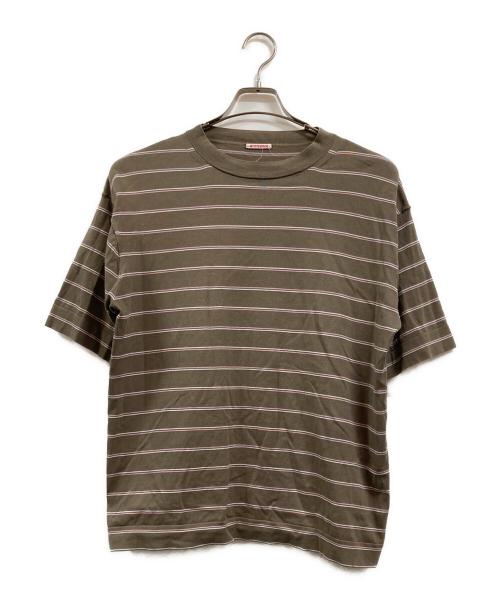 RYE TENDER（ライテンダー）RYE TENDER (ライテンダー) ボーダー半袖ニット ブラウン サイズ:2の古着・服飾アイテム