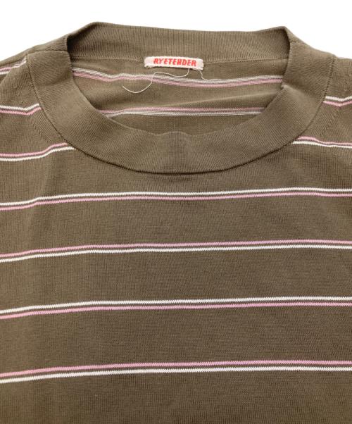 RYE TENDER（ライテンダー）RYE TENDER (ライテンダー) ボーダー半袖ニット ブラウン サイズ:2の古着・服飾アイテム
