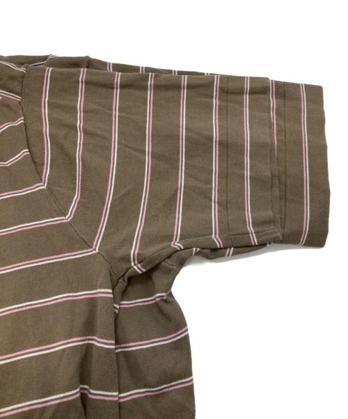 RYE TENDER（ライテンダー）RYE TENDER (ライテンダー) ボーダー半袖ニット ブラウン サイズ:2の古着・服飾アイテム