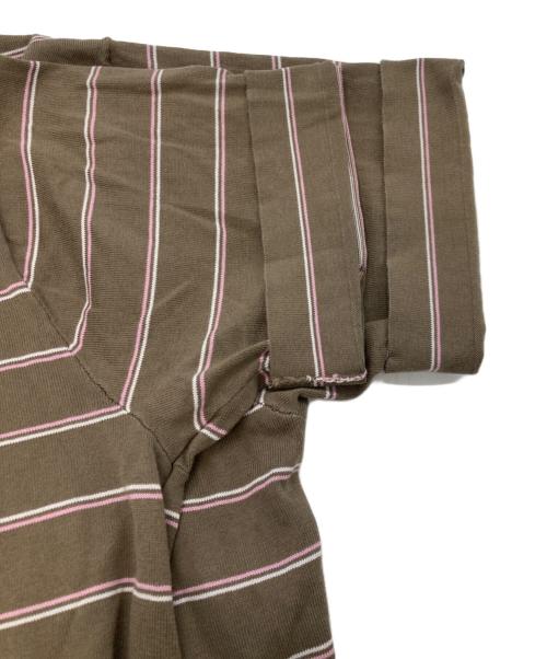 RYE TENDER（ライテンダー）RYE TENDER (ライテンダー) ボーダー半袖ニット ブラウン サイズ:2の古着・服飾アイテム