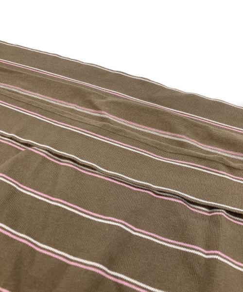 RYE TENDER（ライテンダー）RYE TENDER (ライテンダー) ボーダー半袖ニット ブラウン サイズ:2の古着・服飾アイテム