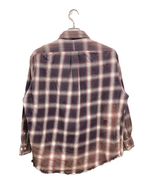 NAUTICA（ノーティカ）NAUTICA (ノーティカ) ダメージ加工シャツ　ノーティカ　243-3021 レッド×ホワイト サイズ:Freeの古着・服飾アイテム