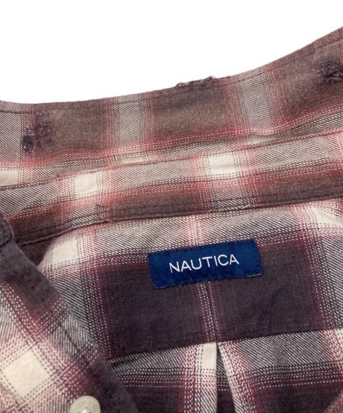 NAUTICA（ノーティカ）NAUTICA (ノーティカ) ダメージ加工シャツ　ノーティカ　243-3021 レッド×ホワイト サイズ:Freeの古着・服飾アイテム