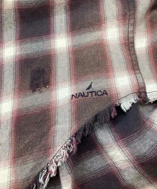 NAUTICA（ノーティカ）NAUTICA (ノーティカ) ダメージ加工シャツ　ノーティカ　243-3021 レッド×ホワイト サイズ:Freeの古着・服飾アイテム