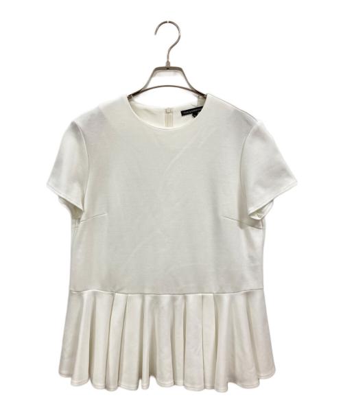 TSURU by MARIKO OIKAWA（ツルバイマリコオイカワ）Tsuru by Mariko Oikawa (ツルバイマリコオイカワ) ペプラム 半袖 ブラウス ホワイト サイズ:36の古着・服飾アイテム