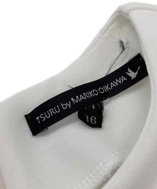 TSURU by MARIKO OIKAWA（ツルバイマリコオイカワ）Tsuru by Mariko Oikawa (ツルバイマリコオイカワ) ペプラム 半袖 ブラウス ホワイト サイズ:36の古着・服飾アイテム
