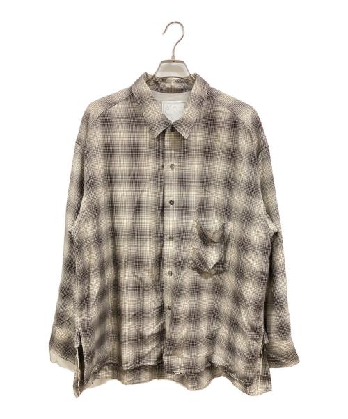 ANCELLM（アンセルム）ANCELLM (アンセルム) OMBRECHECK SHIRT/アンセルム/ANC-SH61-A アイボリー×ブラック サイズ:1の古着・服飾アイテム