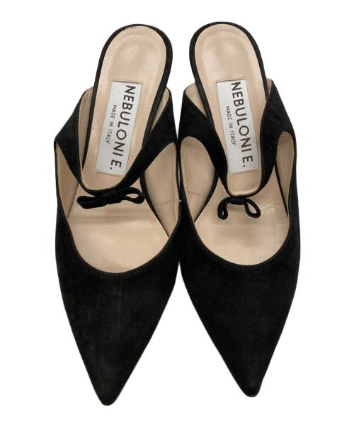 NEBULONIE（ネブローニ）NEBULONIE (ネブローニ) リボンミュール/ネブローニ ブラック サイズ:35の古着・服飾アイテム