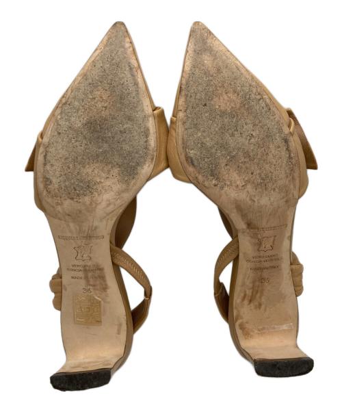 Nicholas Kirkwood（ニコラスカークウッド）Nicholas Kirkwood (ニコラスカークウッド) リボンミュール/ニコラスカークウッド ベージュ サイズ:36の古着・服飾アイテム