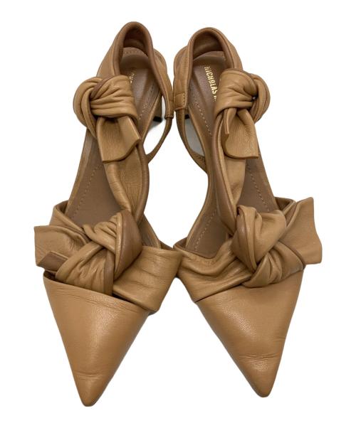 Nicholas Kirkwood（ニコラスカークウッド）Nicholas Kirkwood (ニコラスカークウッド) リボンミュール/ニコラスカークウッド ベージュ サイズ:36の古着・服飾アイテム