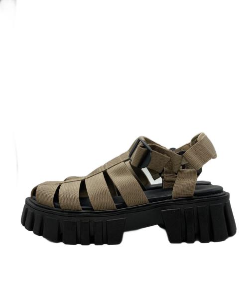 Adam et Rope（アダム エ ロペ）Adam et Rope (アダム エ ロペ) トラックソールグルカサンダル/アダム エ ロペ ベージュ×ブラック サイズ:39の古着・服飾アイテム