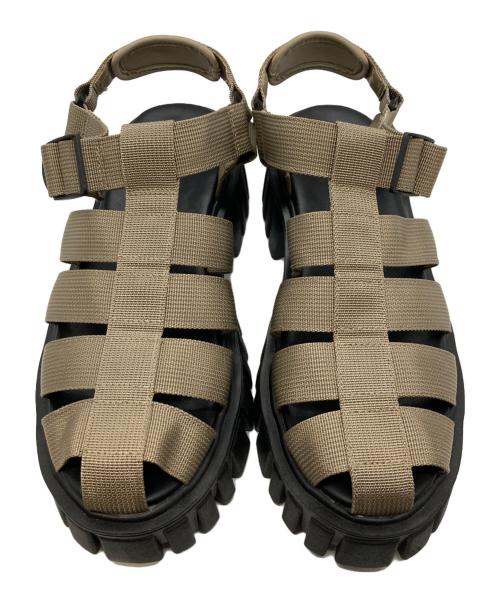 Adam et Rope（アダム エ ロペ）Adam et Rope (アダム エ ロペ) トラックソールグルカサンダル/アダム エ ロペ ベージュ×ブラック サイズ:39の古着・服飾アイテム