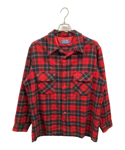 PENDLETON（ペンドルトン）PENDLETON (ペンドルトン) ウールチェックシャツ/ペンドルトン/70's レッド×ブラック サイズ:Ｌの古着・服飾アイテム