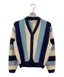 Glen Dee（グレン ディー）の古着「モヘア混ニットカーディガン/グレン ディー/60’ｓ」｜ブルー×ホワイト