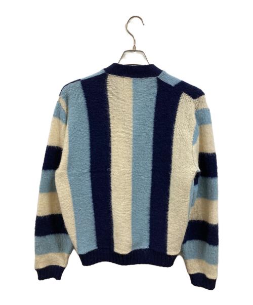 Glen Dee（グレン ディー）Glen Dee (グレン ディー) モヘア混ニットカーディガン/グレン ディー/60’ｓ ブルー×ホワイト サイズ:Ｍの古着・服飾アイテム