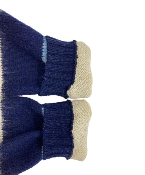 Glen Dee（グレン ディー）Glen Dee (グレン ディー) モヘア混ニットカーディガン/グレン ディー/60’ｓ ブルー×ホワイト サイズ:Ｍの古着・服飾アイテム