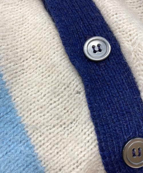 Glen Dee（グレン ディー）Glen Dee (グレン ディー) モヘア混ニットカーディガン/グレン ディー/60’ｓ ブルー×ホワイト サイズ:Ｍの古着・服飾アイテム